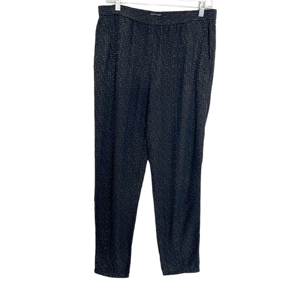 Eileen Fisher Pull On Pant Women's S Gray Small Pink Elongated Dots Tapered Leg - Picture 1 of 12
